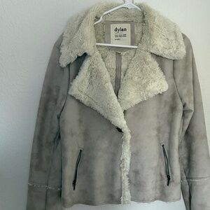 Dylan Women's Cream and Gray Teddy Jacket